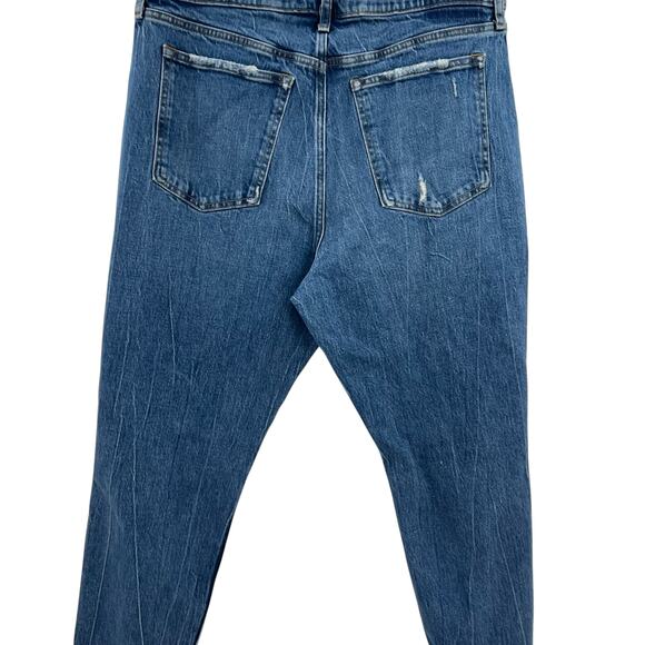 Abercrombie High Rise‎ Mom Jeans Distressed Ripped Denim Size 34 18S Short - Picture 9 of 14